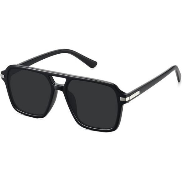 Retro Aviator Sunglasses UV400 Square Vintage 70s 80s 90s Men Women Shades - Picture 1 of 7